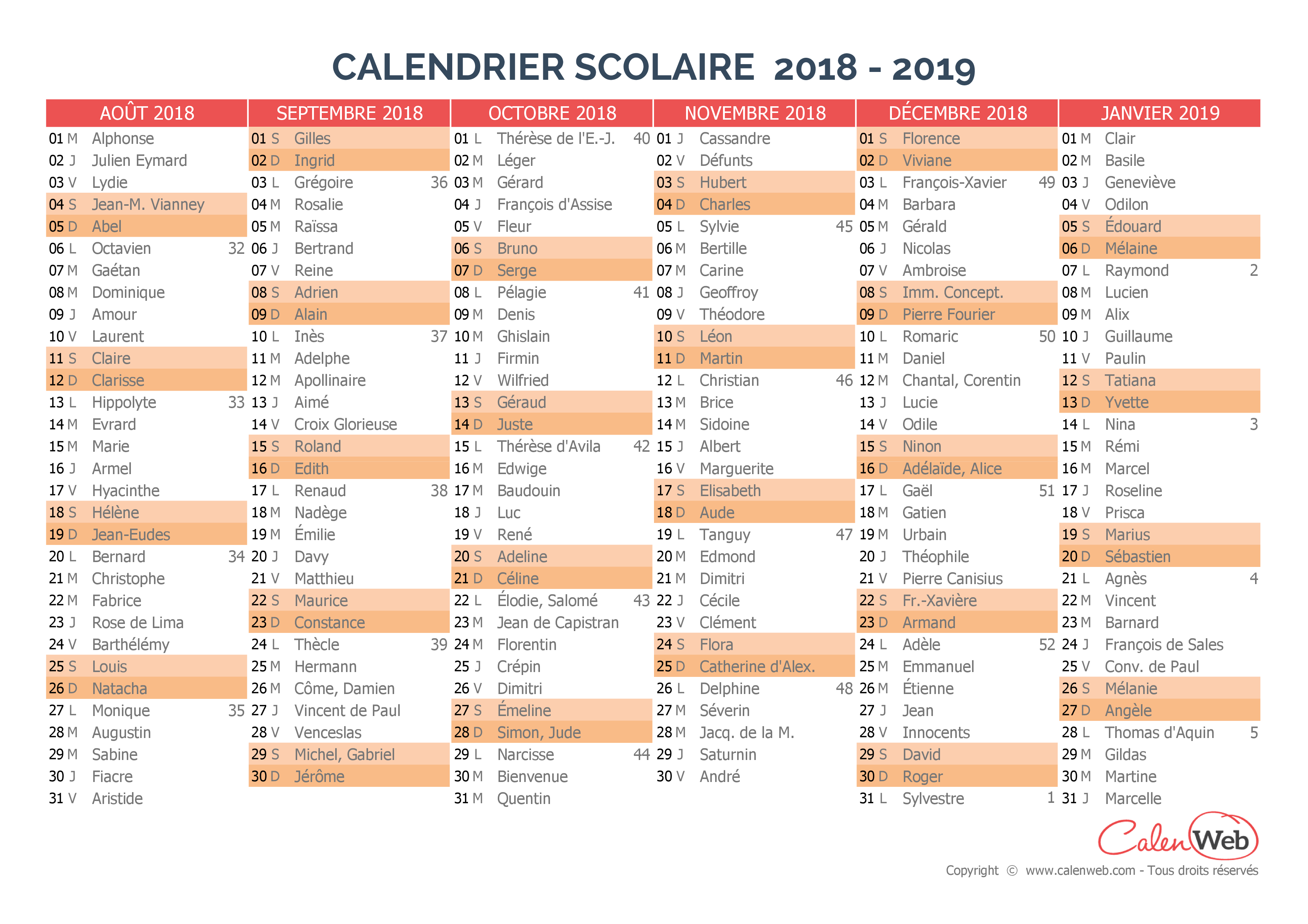 Calendriers 2018 2019 Calendrier Scolaire Calendrier 2018 Calendriers