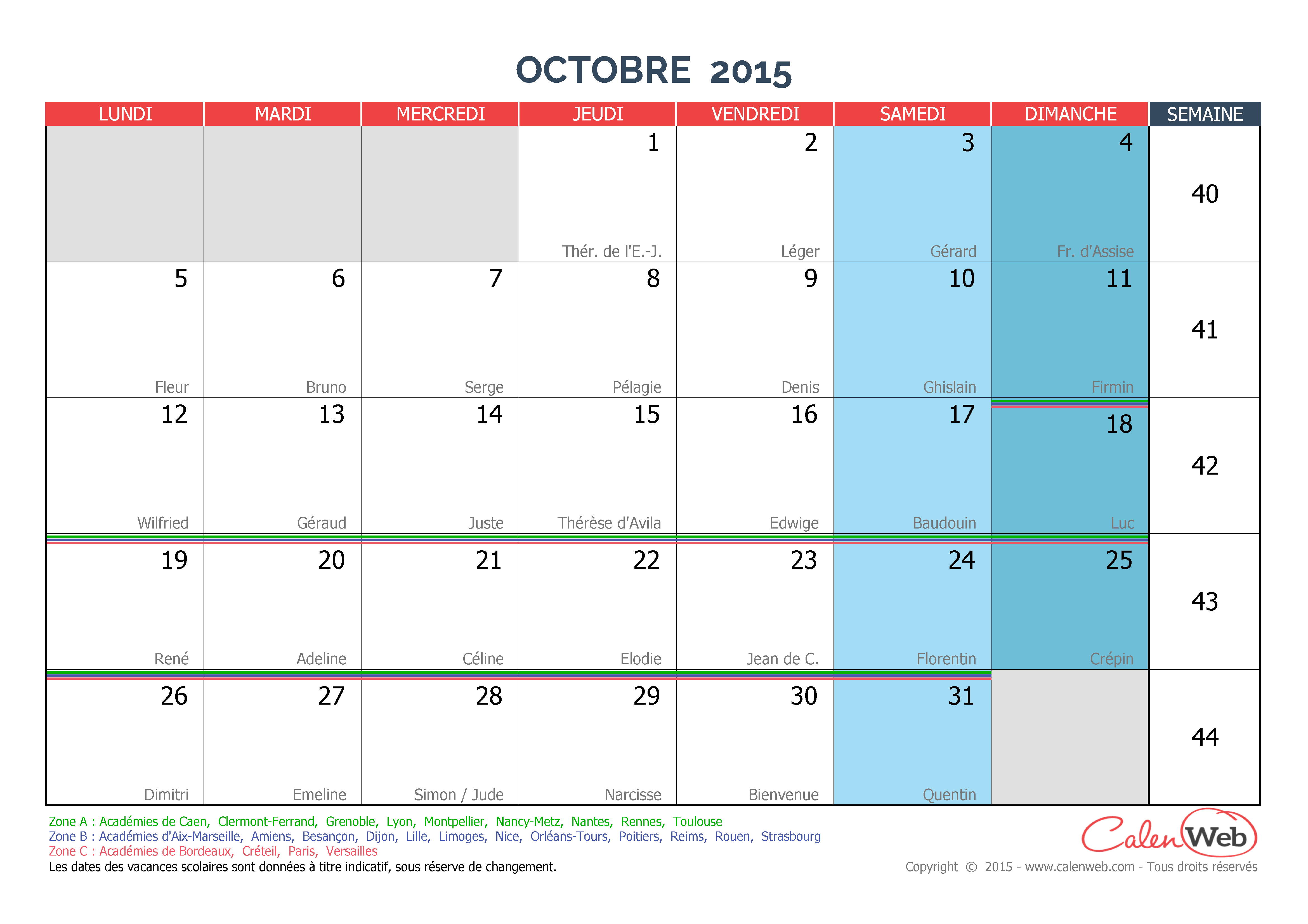  Calendrier  mensuel Mois  d octobre  2022 Avec f tes jours 